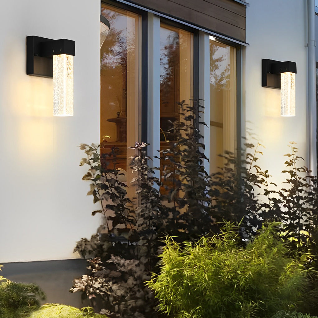 Crystal Black Modern Outdoor Wall Lamp 10W LED Waterproof Light
