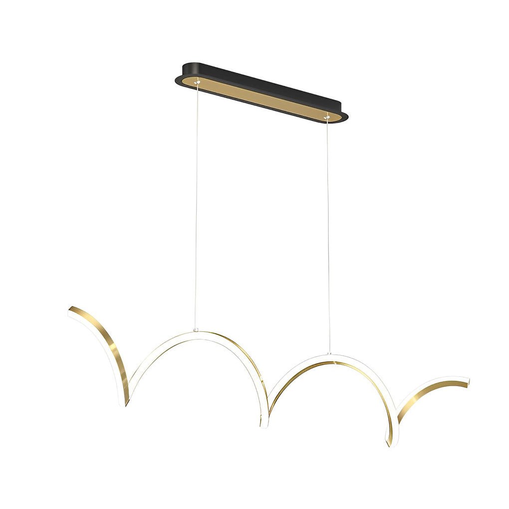 Modern Wave LED Pendant Light with Dimming Control