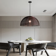 Semicircular Woven Metal Pendant Light - Rustic Modern Dining