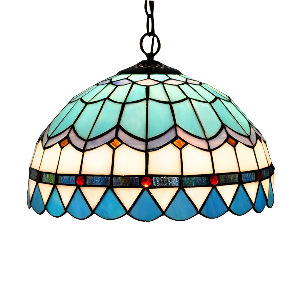 Handmade Baroque Glass Chandelier with Colorful Design