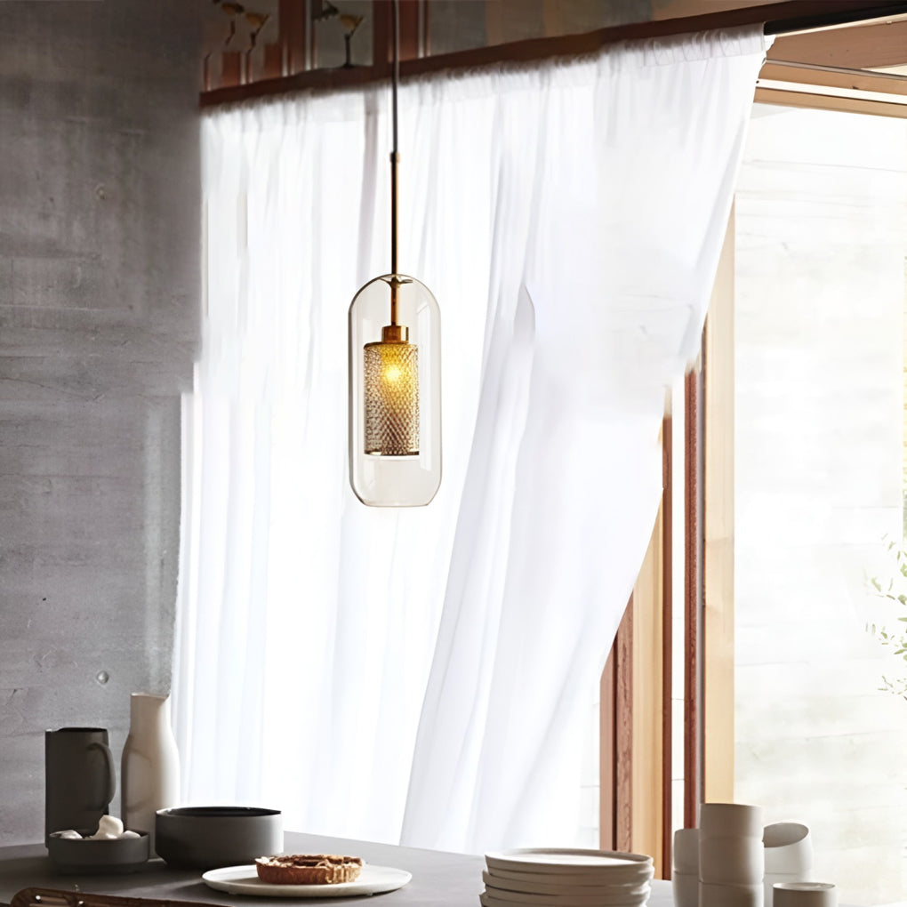 Modern Glass LED Pendant Light Industrial Kitchen Island Ceiling