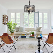 Crystal Iron Chandelier Mid-Century Modern Pendant Light