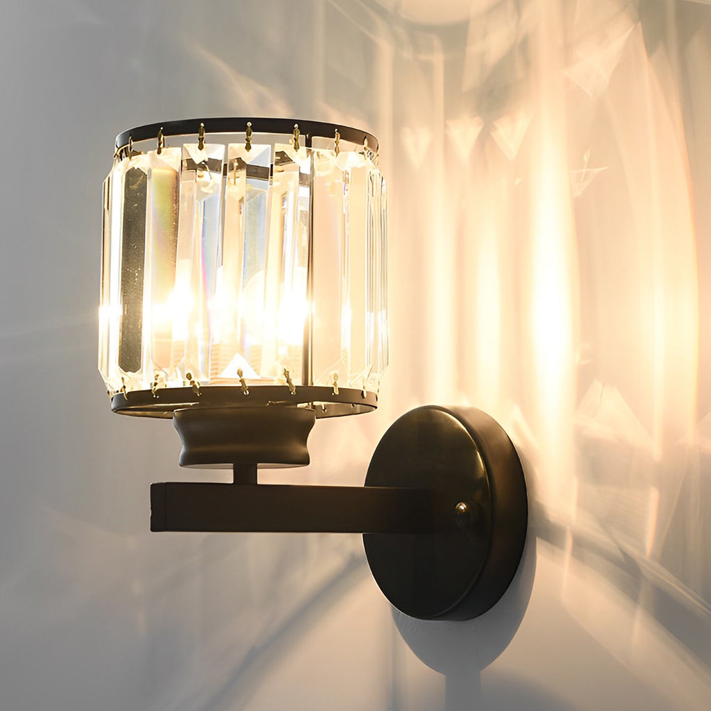 Modern Crystal Glass Wall Sconce with Rotating Shade