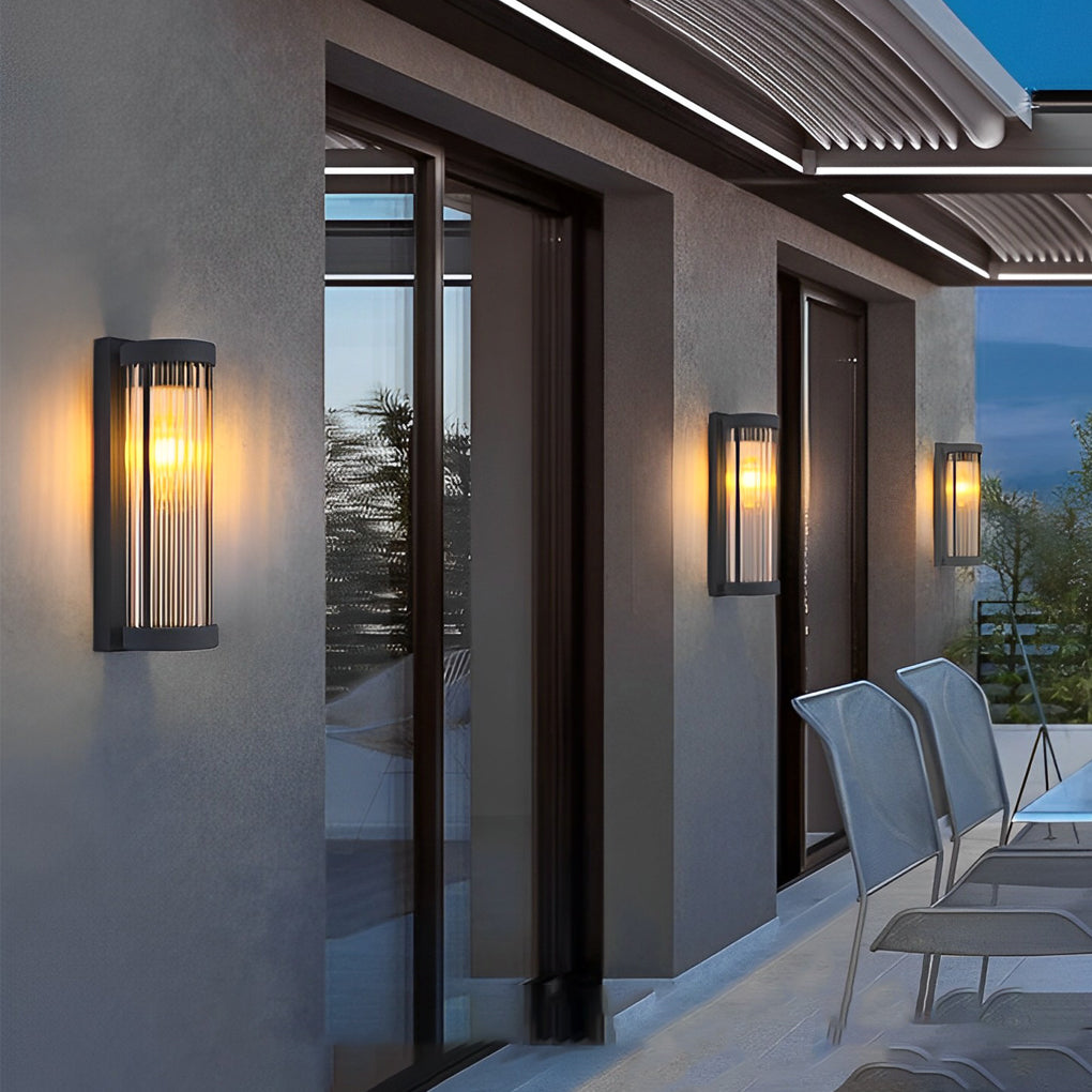 Modern Glass Solar Wall Lamp - Outdoor Waterproof LED Sconce