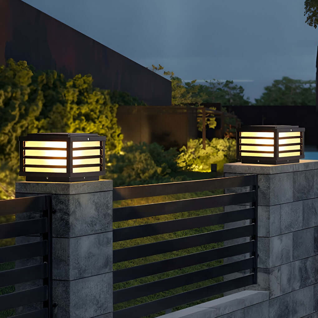 Solar LED Fence Cap Post Light - Modern Outdoor Post Lighting