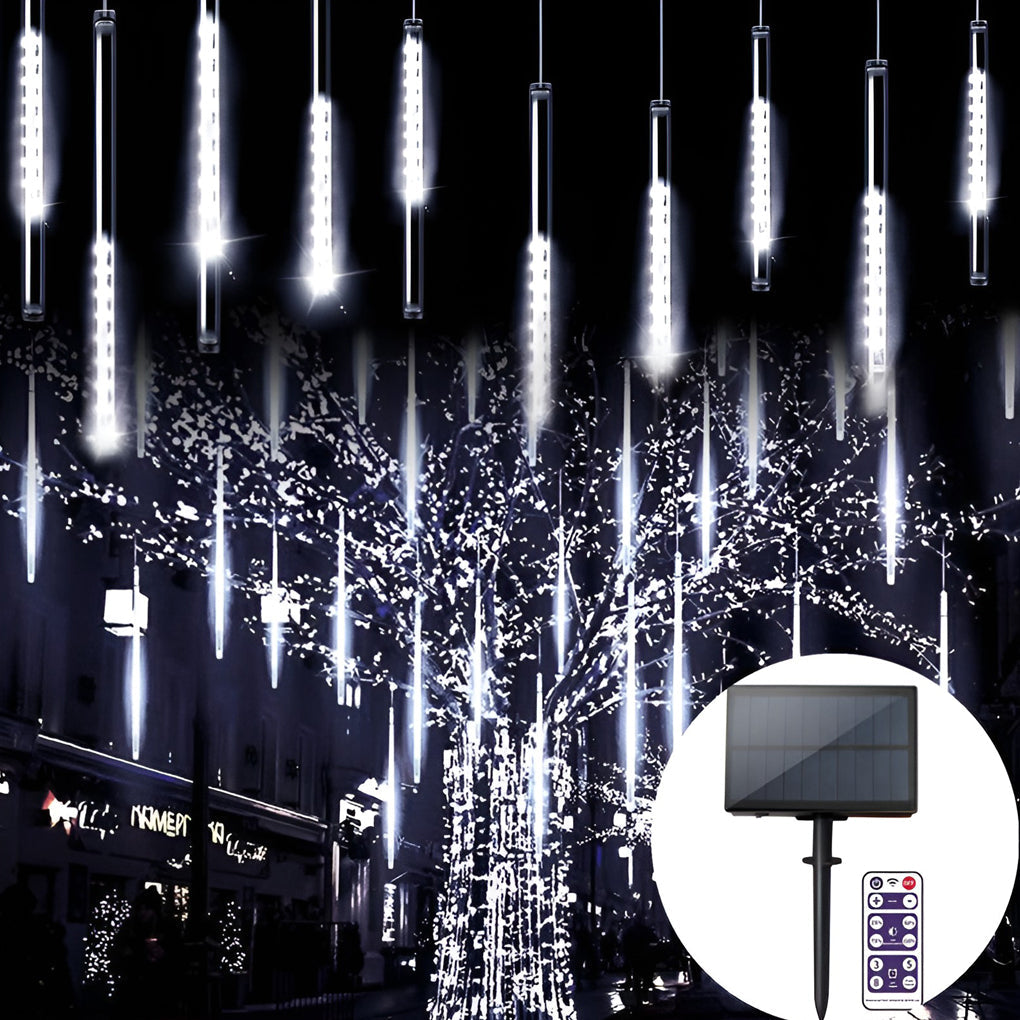 Solar LED Meteor Shower Rain Lights Waterproof Outdoor Tree Decor