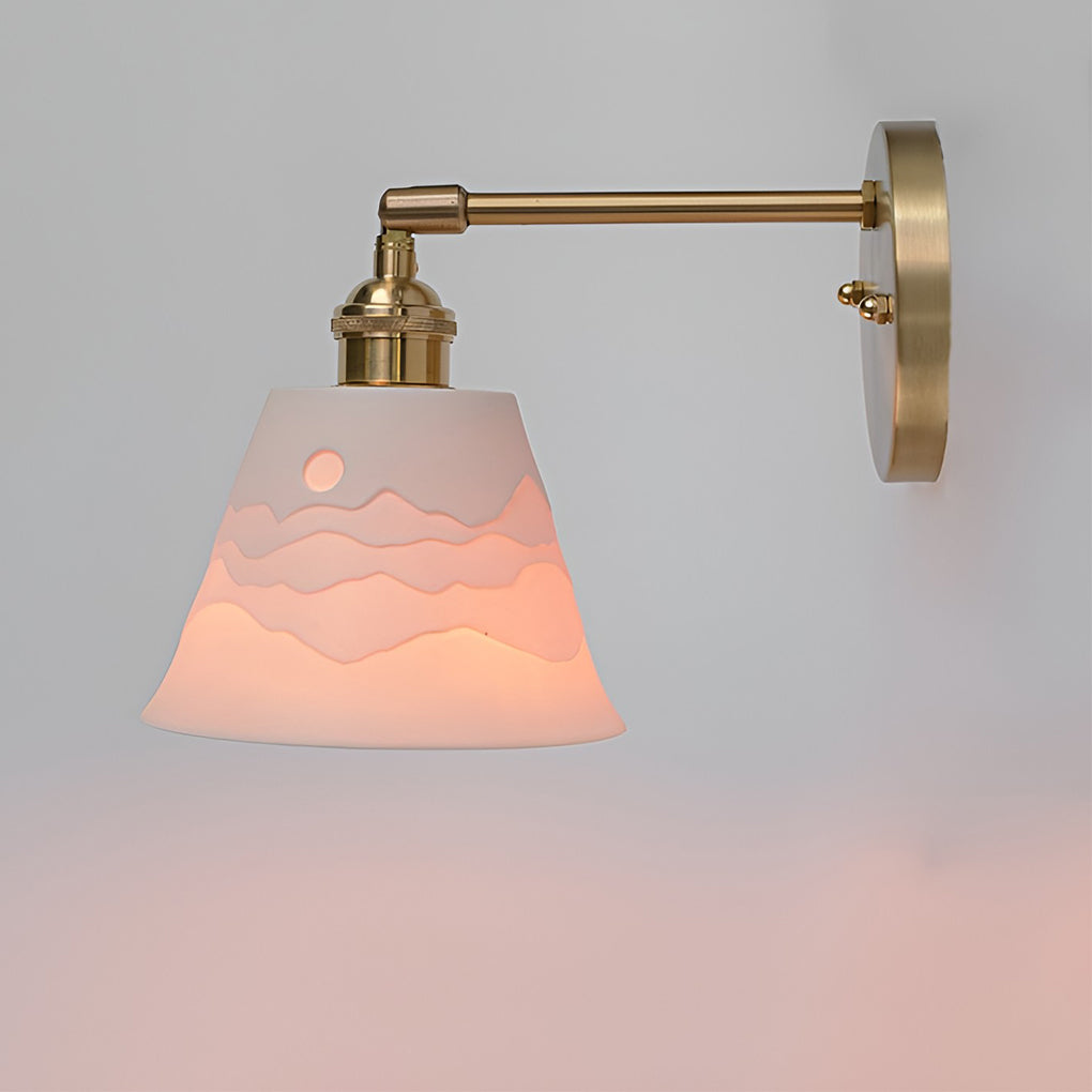 Nordic Ceramic Pendant Light with Mountain Shadow Design