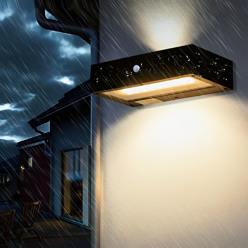 Solar Motion Sensor Up Down Wall Light Outdoor Waterproof