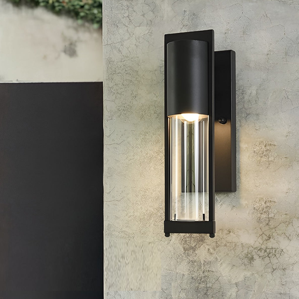 Industrial Glass Outdoor Wall Sconce Waterproof Antique Black