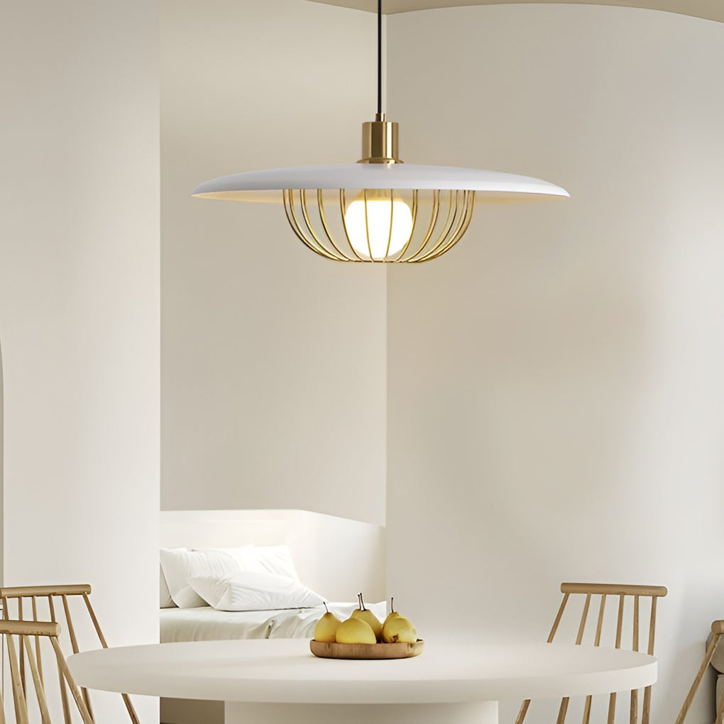 Modern Circular Iron Pendant Light with Three-Step Dimming