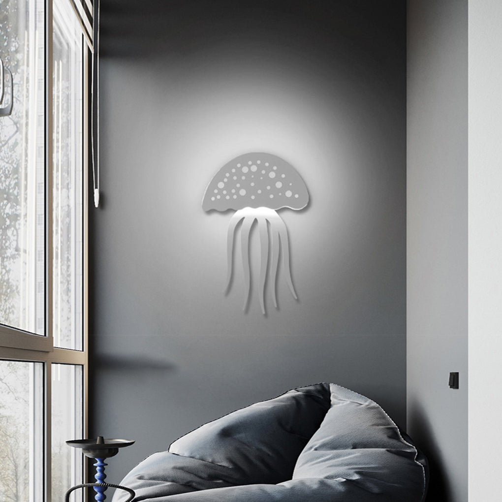 Jellyfish LED Wall Sconce - Modern Acrylic & Metal White Finish