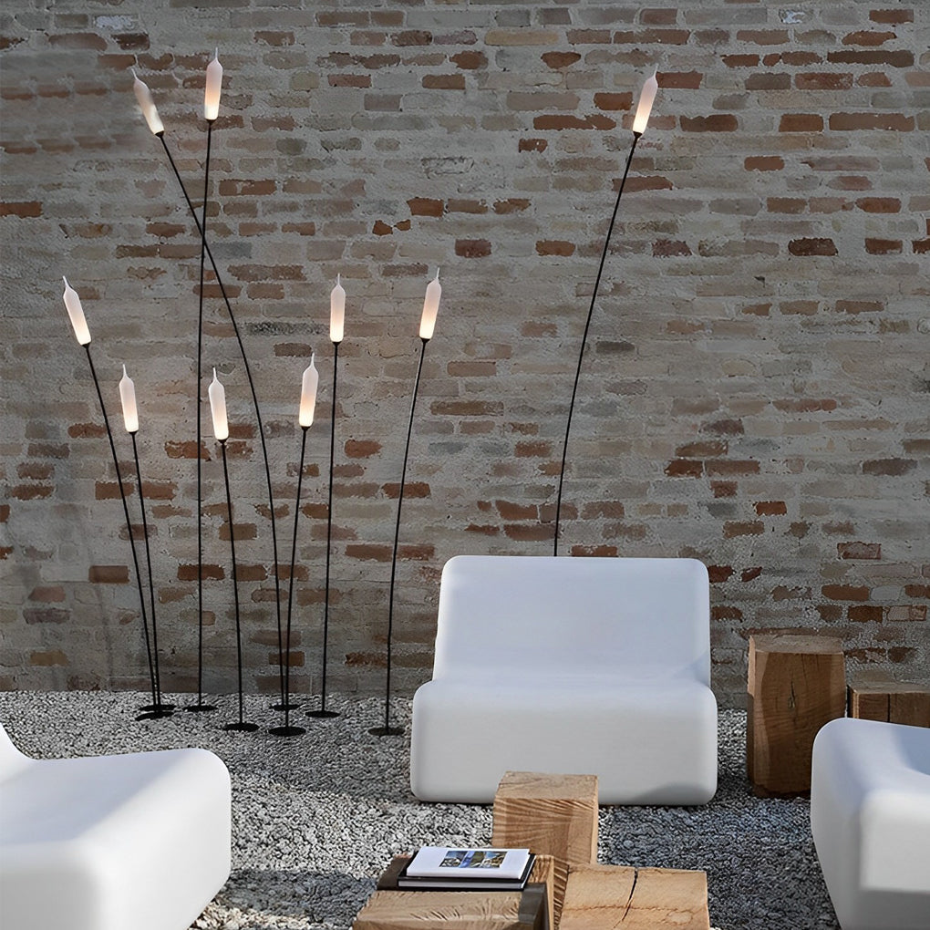 Modern Reed-Shaped LED Outdoor Lawn Light - Stainless Steel
