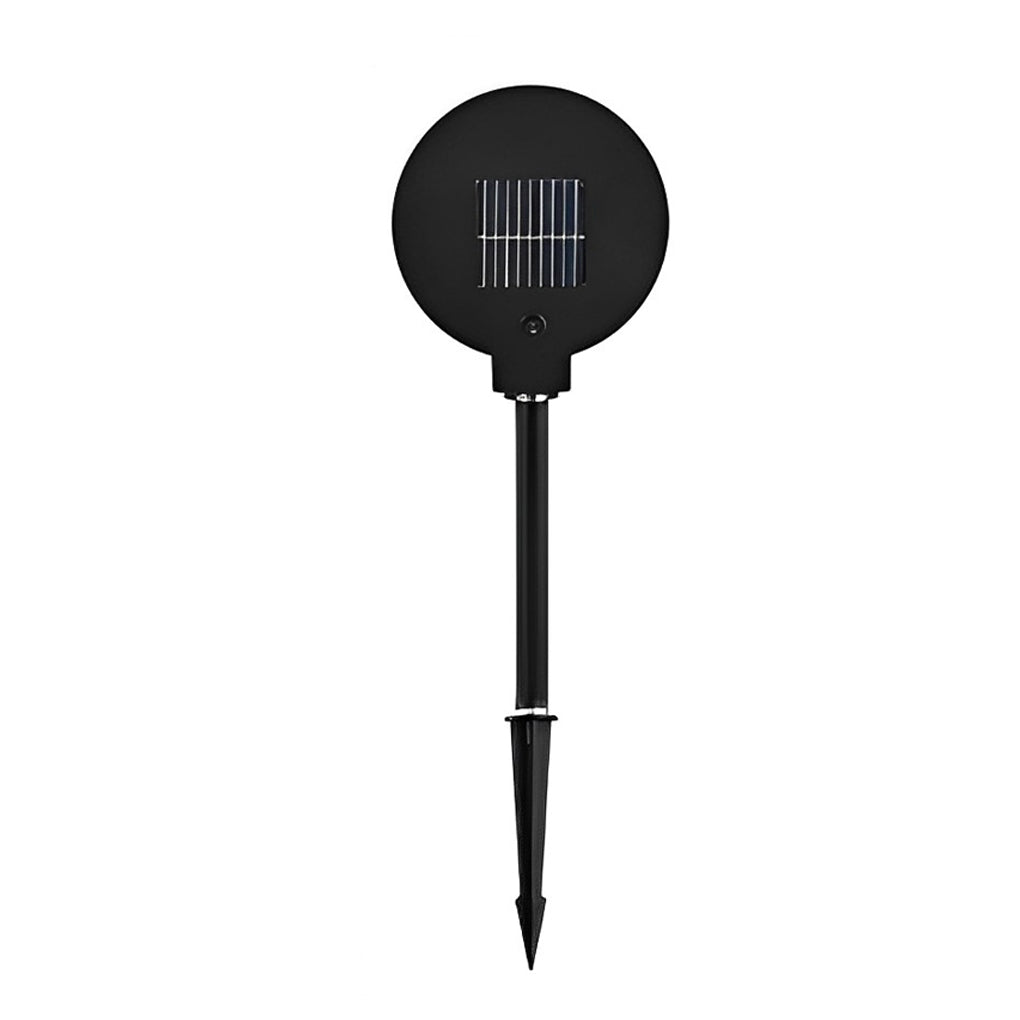 Modern Circular Solar LED Lawn Light - Stainless Steel Black