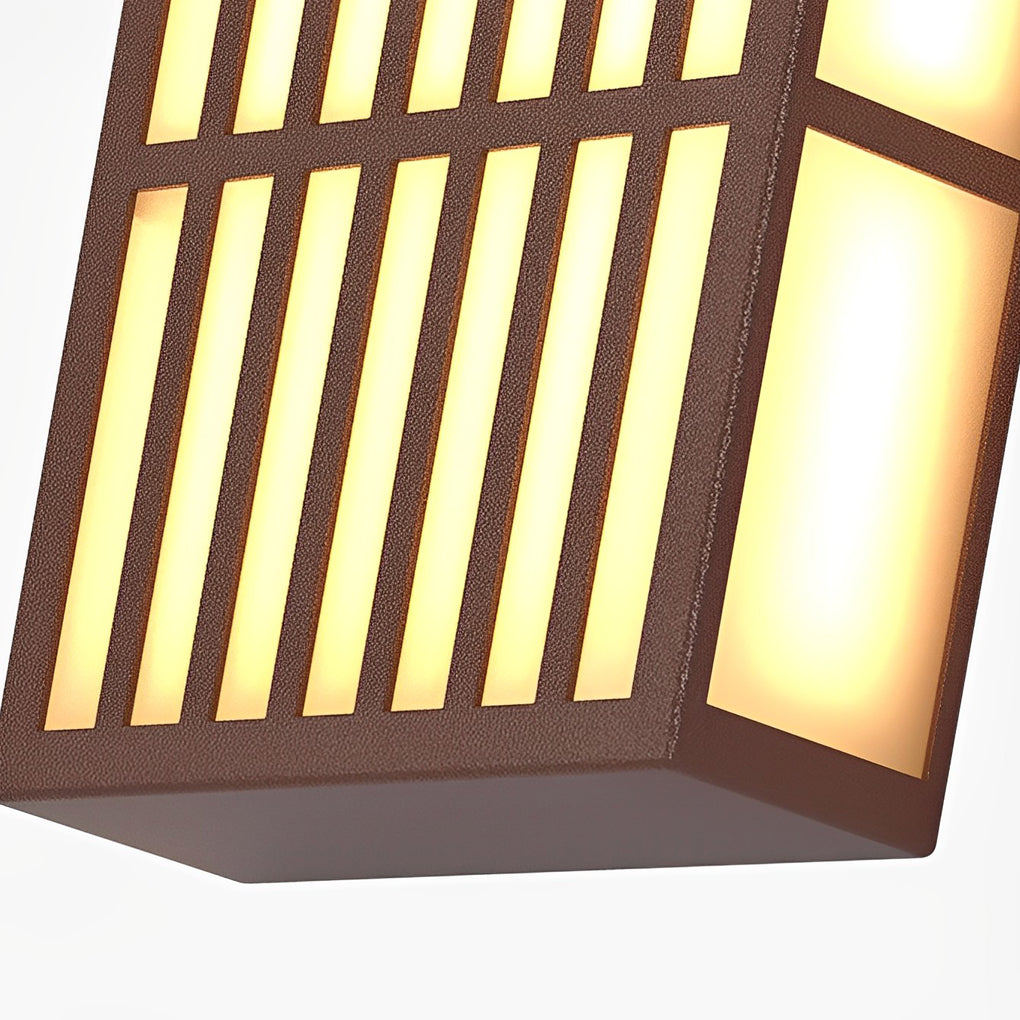 Industrial Vertical Stripe LED Outdoor Wall Lamp – Brown