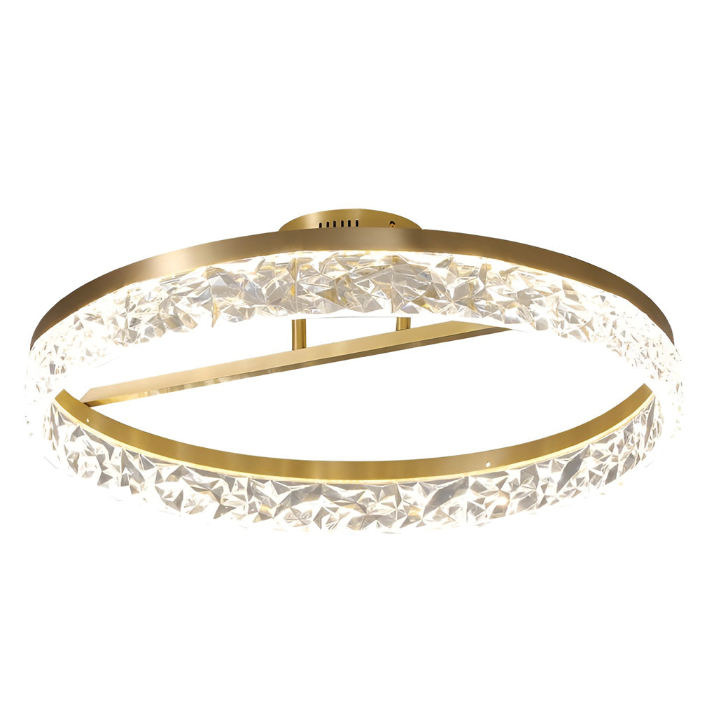 Modern Round Gold Ceiling Light 60W LED Flush Mount Acrylic Lamp