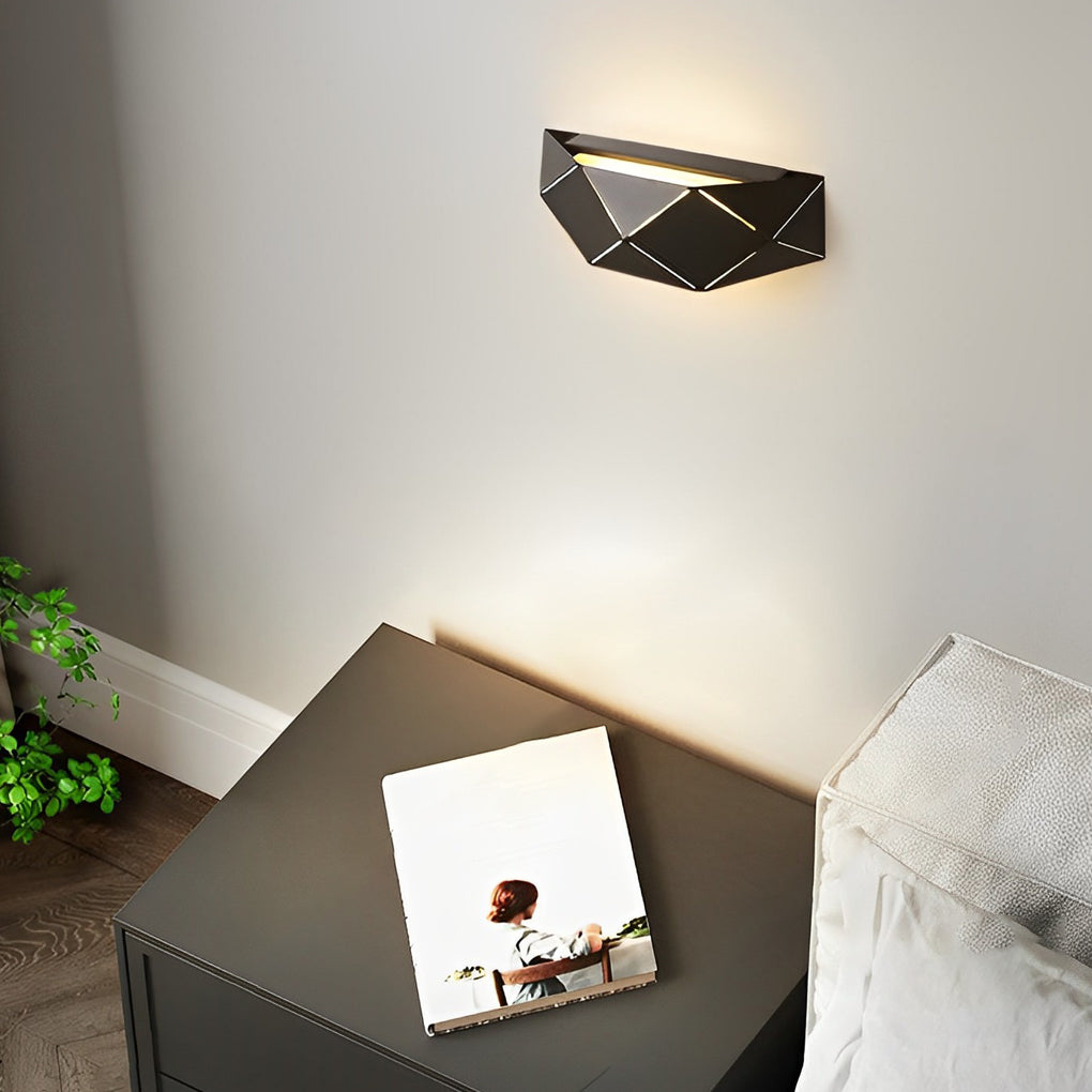 Modern Geometric Iron Acrylic Wall Sconce with Backlight