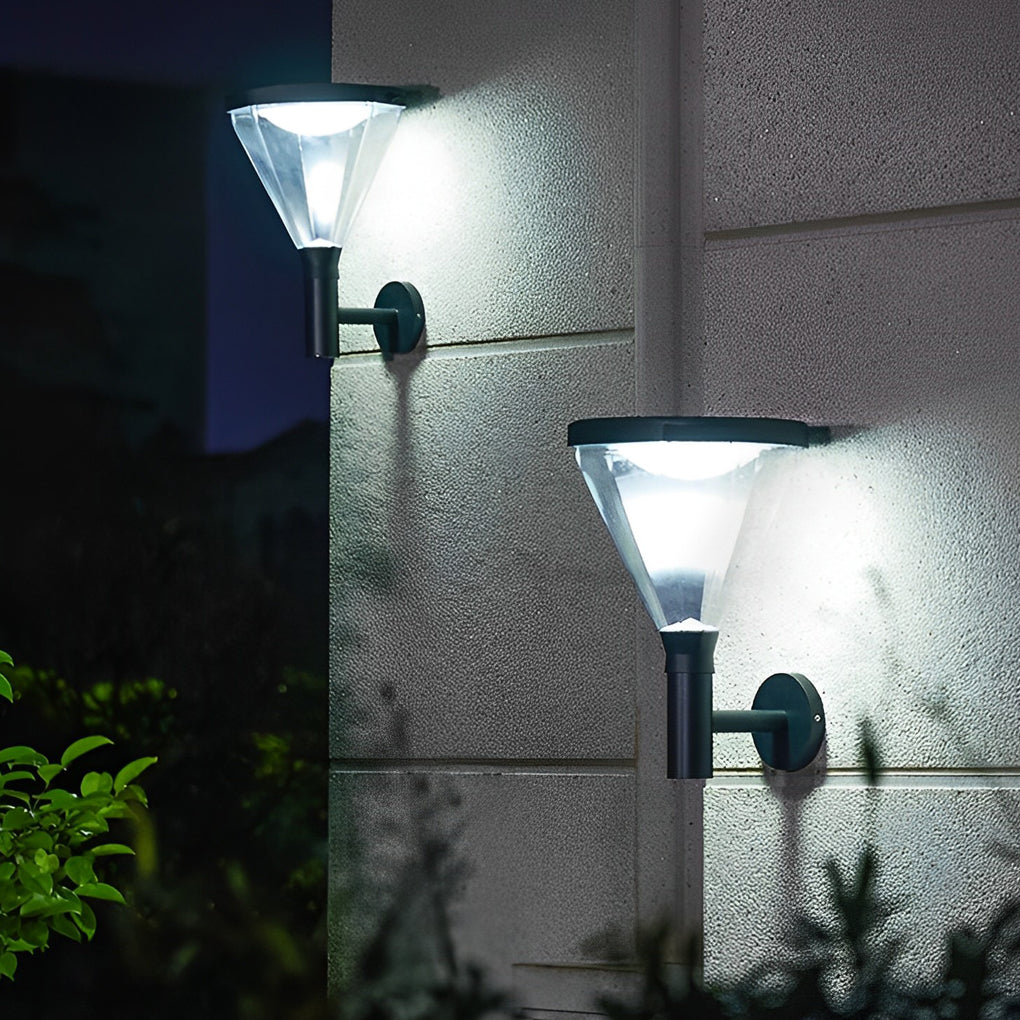 Modern Solar Outdoor Wall Light with Dual Color Temperature - Black