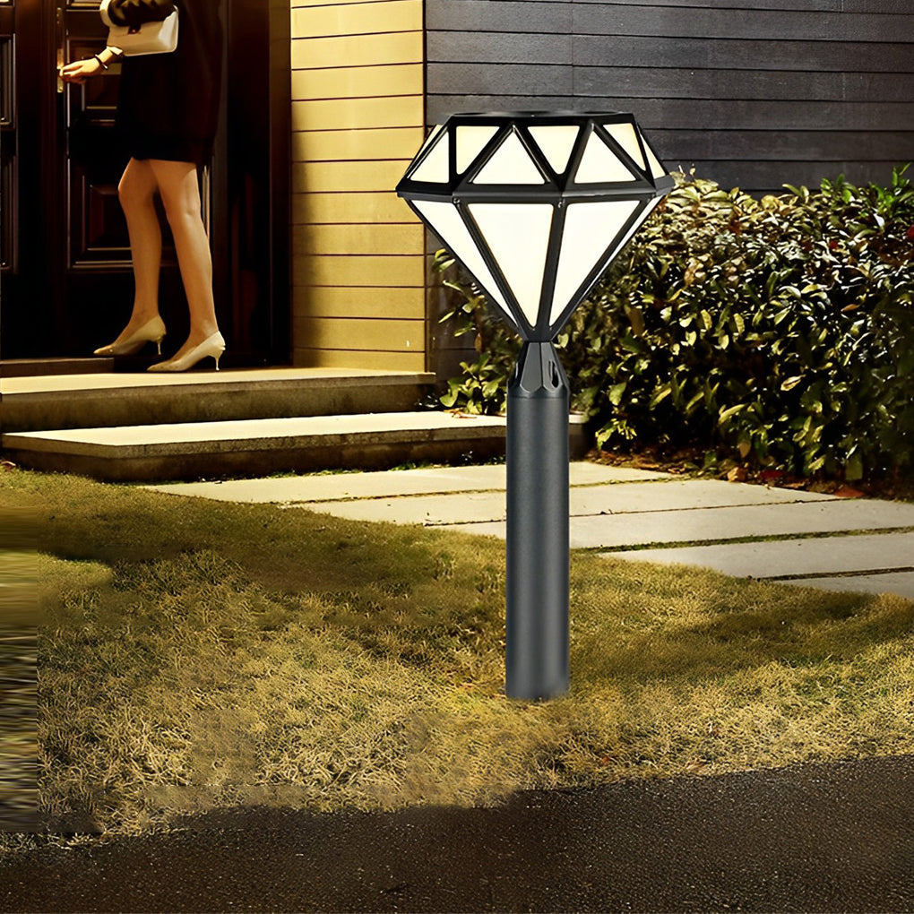 Geometric Diamond LED Lawn Lamp Modern Outdoor Landscape Lighting