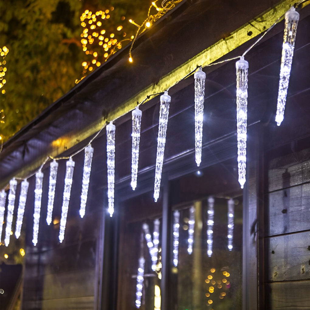 Solar LED Icicle String Lights Waterproof Outdoor Decorative