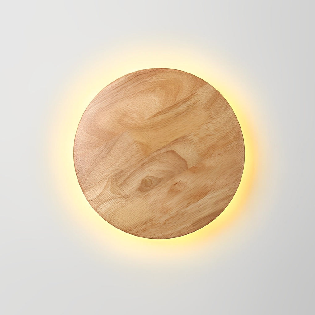 Modern Oak Wood LED Wall Sconce – Round & Oval Design