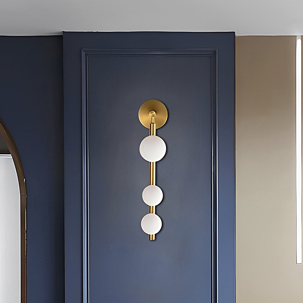 Modern 3-Globe Glass Wall Sconce with Electroplated Metal Frame