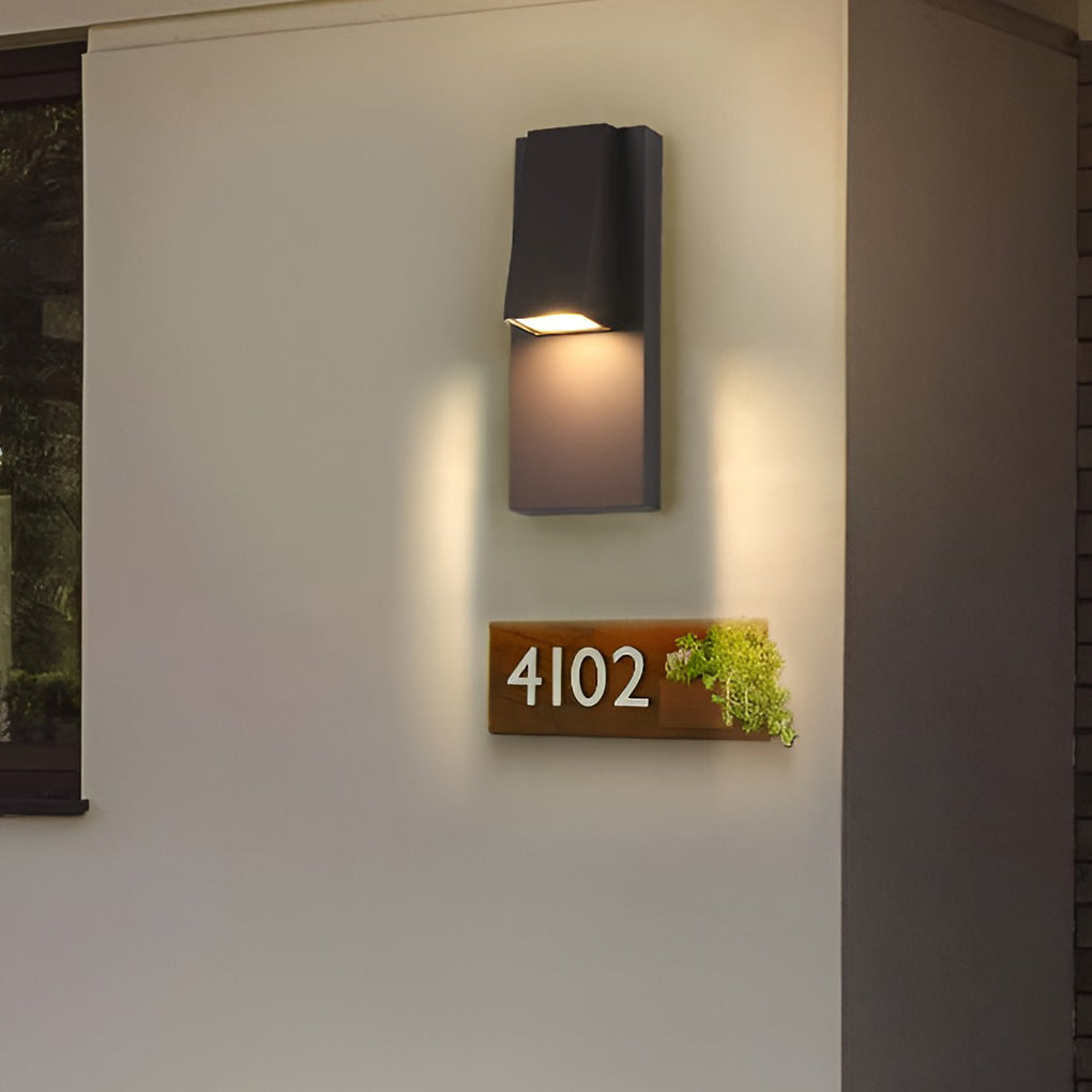 Rectangular LED Outdoor Wall Light - Modern Black Aluminum