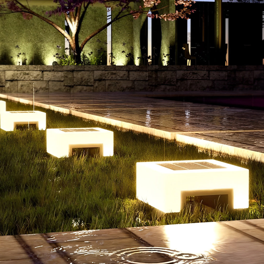 Modern Square Solar Post Cap Light – Stainless Steel & PE