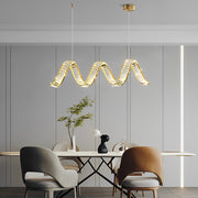 Crystal Wave LED Pendant Light - Modern Dining Room Chandelier