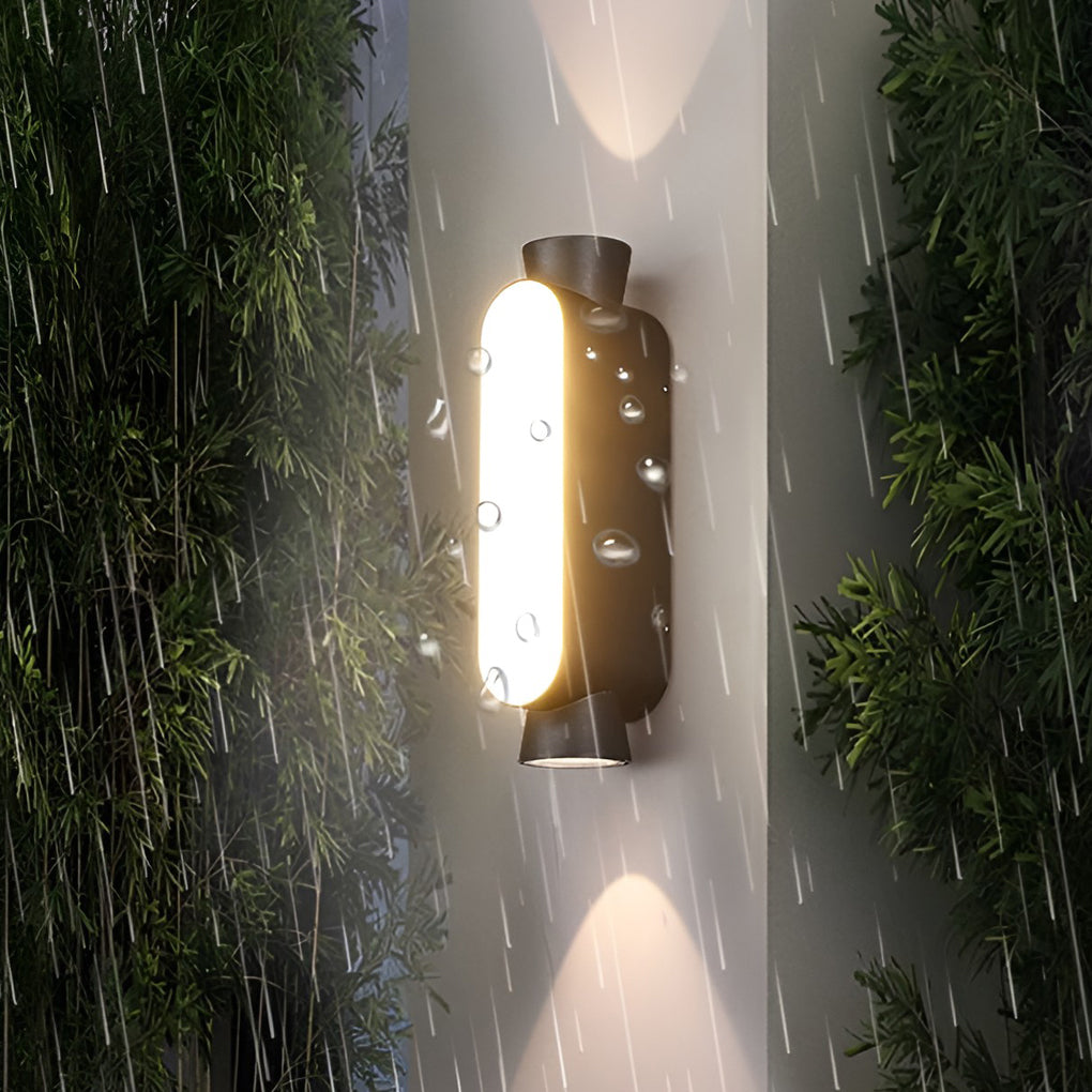 Black Aluminum Up Down Outdoor Wall Sconce IP65 Waterproof LED