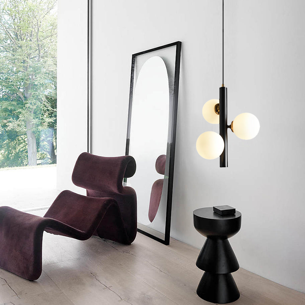 Modern Glass Ball Pendant Light - 3-Light Dining Room Chandelier