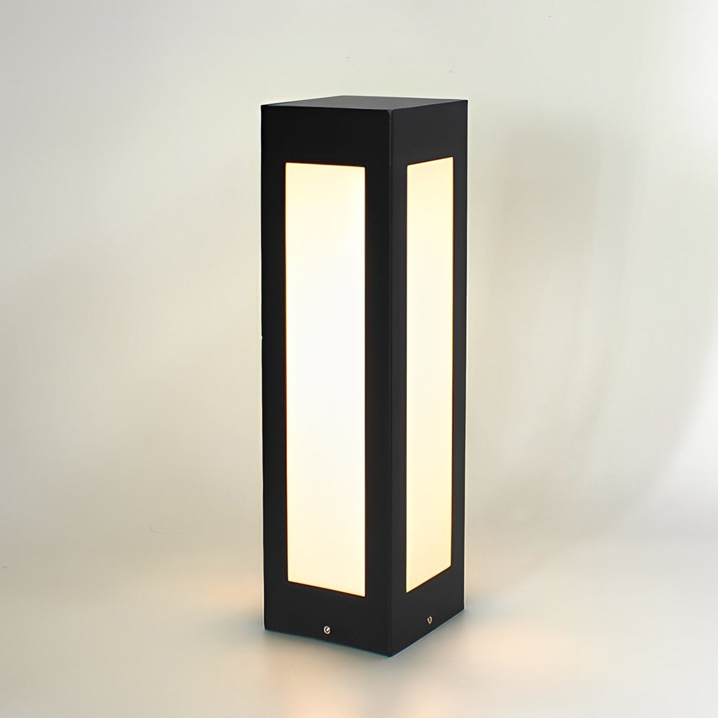 Modern Black Solar Bollard Light - LED Outdoor Pathway Lighting