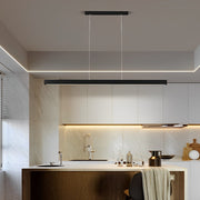Modern Linear LED Pendant Light - Black Aluminum Dimmable Strip