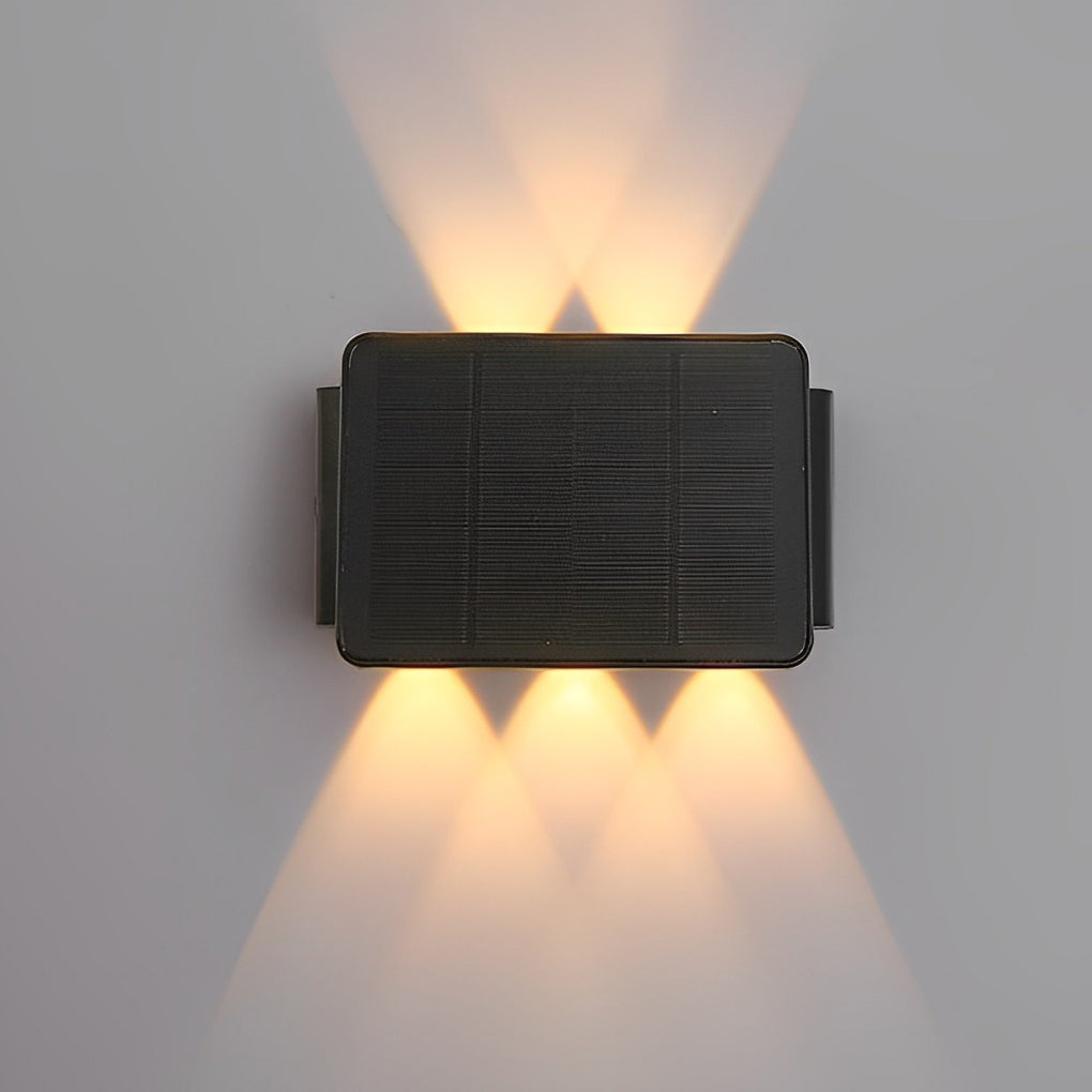 Modern Solar LED Up Down Wall Light Waterproof Outdoor Sconce