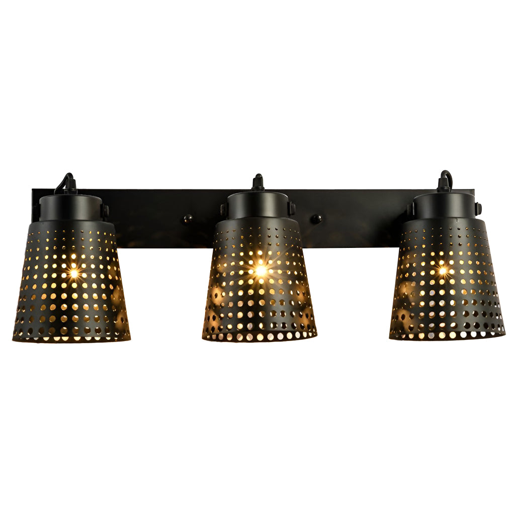 Adjustable Industrial Black Iron Wall Sconce with Hollow Shade