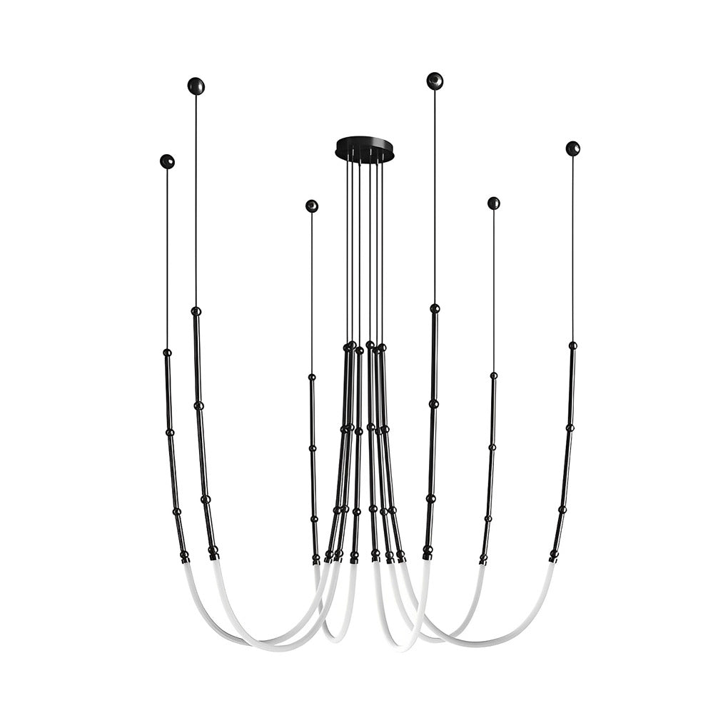 Adjustable Modern Staircase Chandelier with Iron Frame