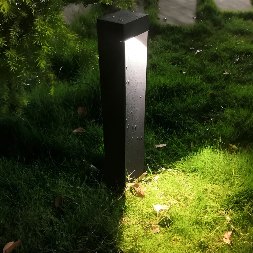 Modern Black LED Outdoor Lawn Light - Industrial Style Aluminum