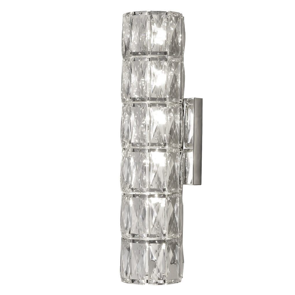 Crystal Cylindrical LED Wall Sconce with 3-Step Dimming