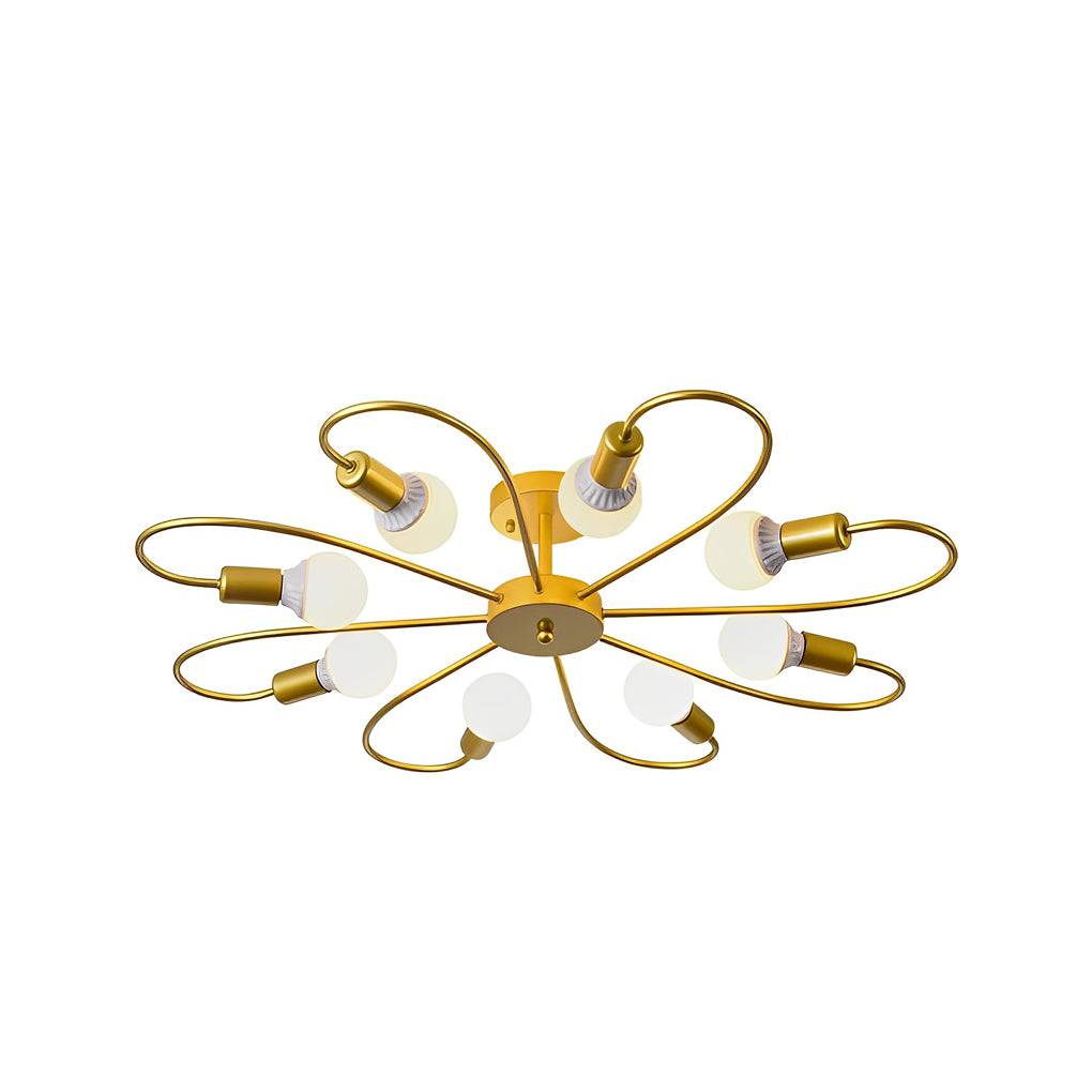 Nordic Flower Iron Semi Flush Mount Ceiling Light