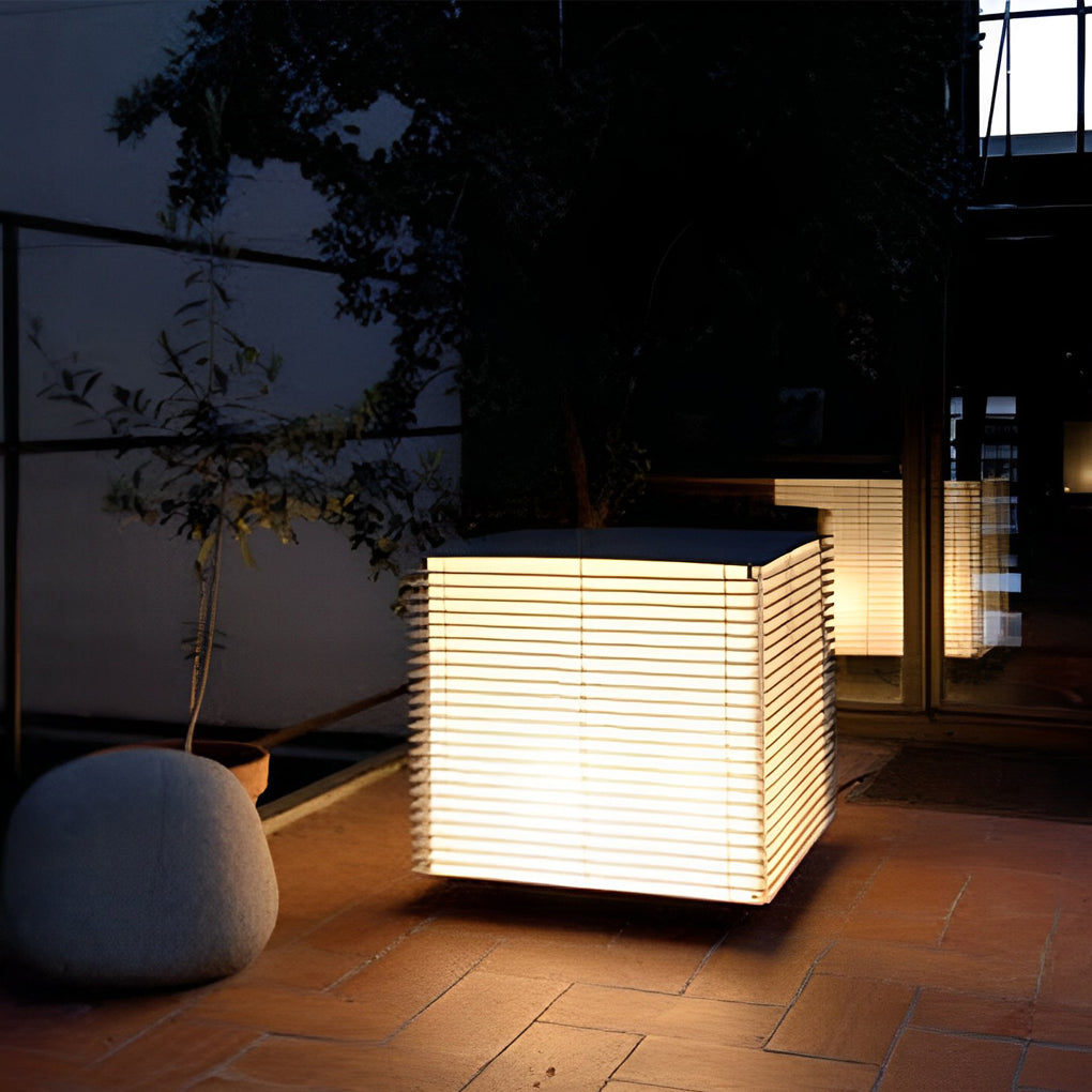 Square Grid Outdoor Post Light - Black Aluminum IP65 Waterproof