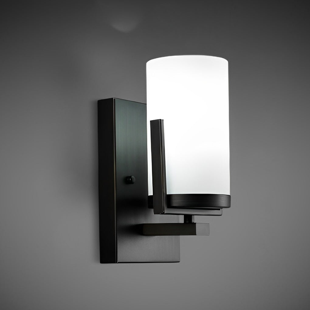 Industrial Glass Candlestick Wall Sconce - Black Iron & Glass