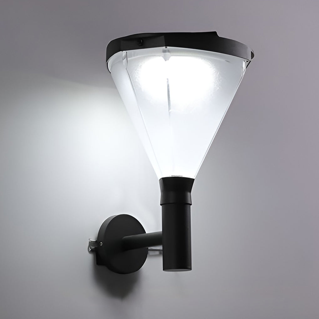 Geometric Solar LED Outdoor Wall Lamp | Waterproof Aluminum Sconce
