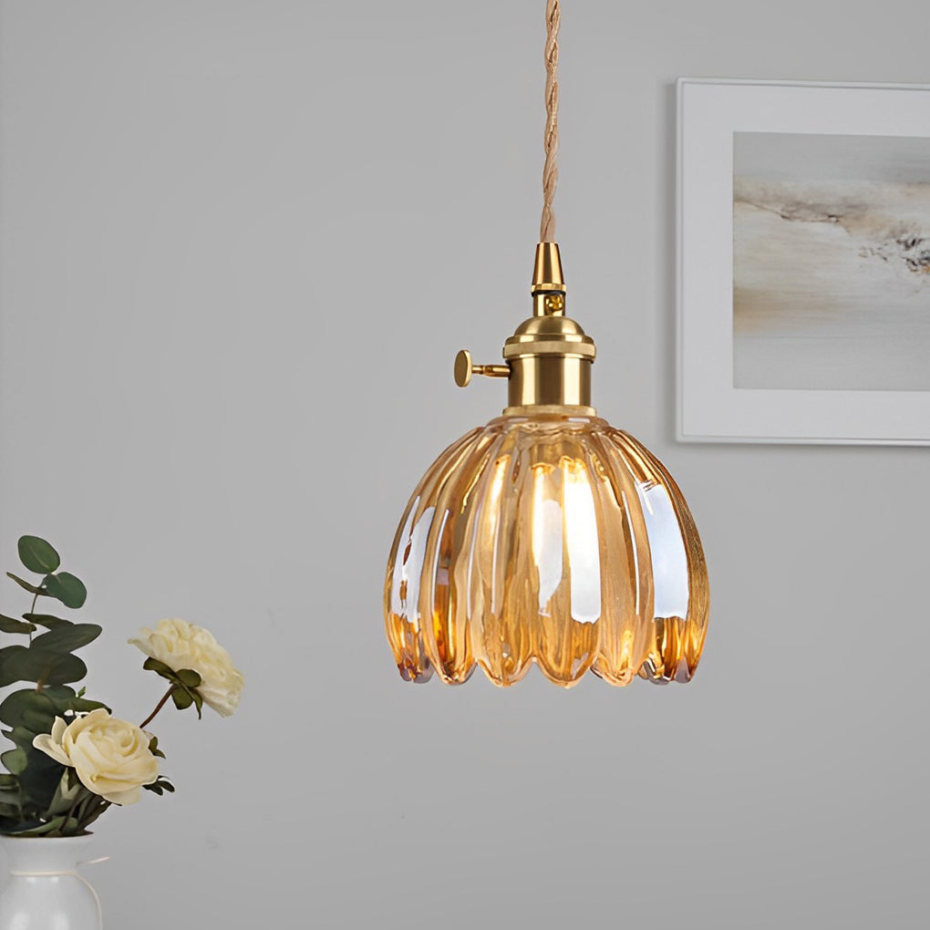Flower Glass Pendant Light Modern Nordic Hanging Ceiling Lamp