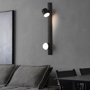 Adjustable Modern Black Wall Sconce with Dual LED Spotlights