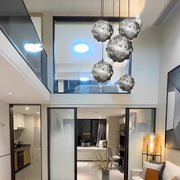 3D Geometric Stainless Steel Pendant Light - Modern Spherical Design