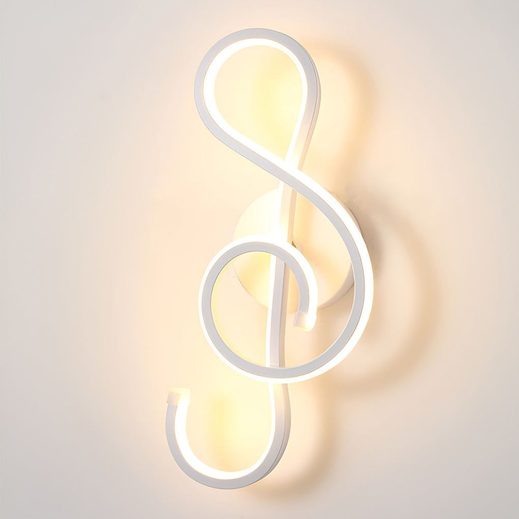 Musical Note LED Wall Sconce - Modern Electroplated Aluminum