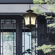 Waterproof Outdoor Pendant Light with Glass Shade & Aluminum Body