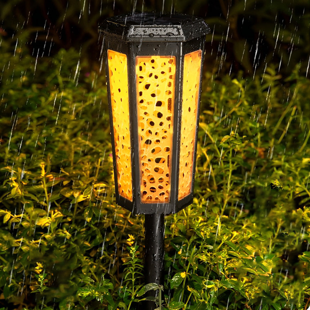 RGB Hexagon Solar Stake Light Waterproof Landscape Lighting