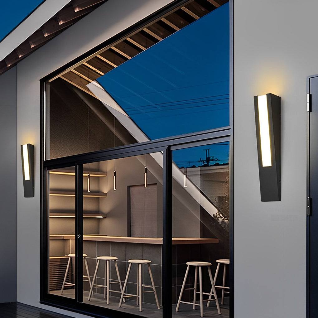 Modern LED Outdoor Wall Light Black Waterproof Stainless Steel