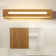 Rectangular Wood LED Wall Sconce Mirror Light Nordic Minimalist