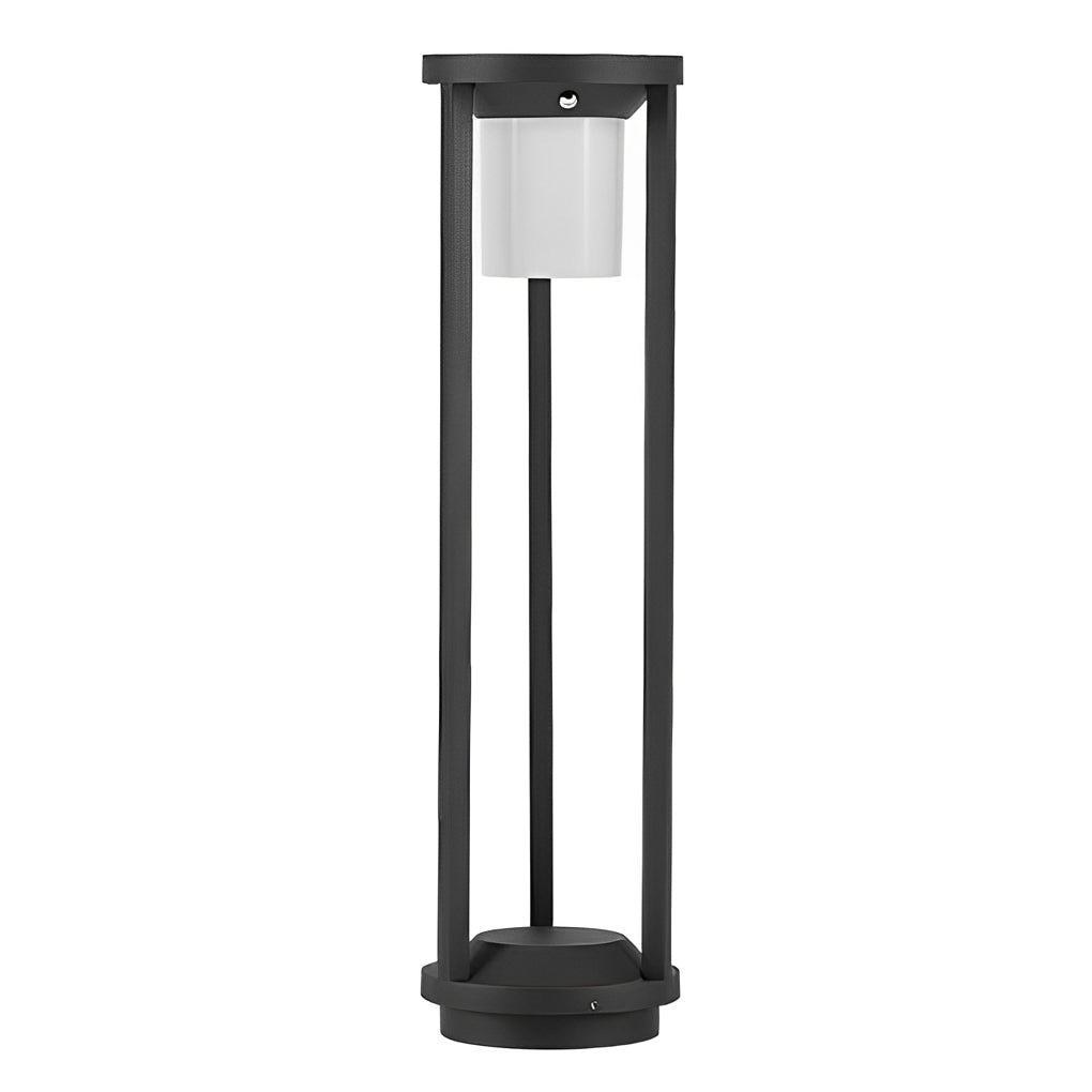 Solar LED Path Light Modern Black Aluminum Adjustable Brightness